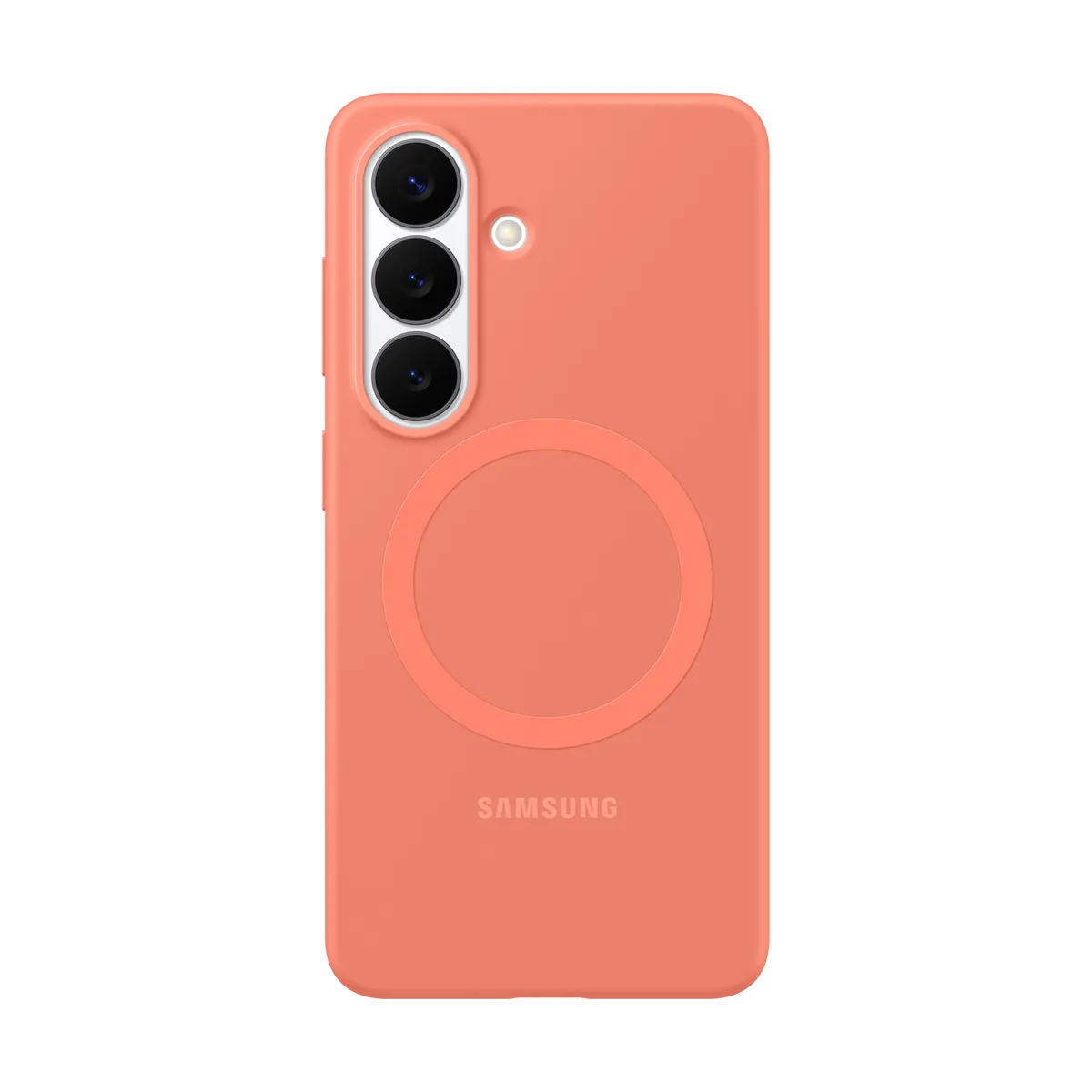 Samsung Coque MagSafe pour Galaxy S26 Plus en Silicone Souple et Antichoc Corail