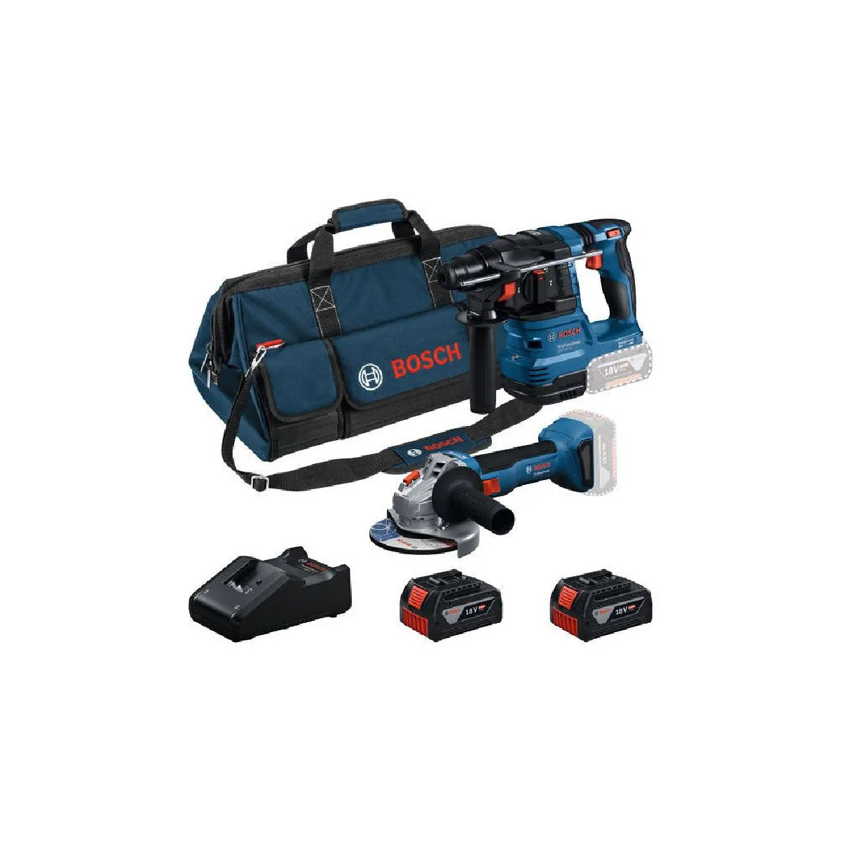 Combi kit 2 outils 18 V GWS + GBH + 2 x 4 0 Ah + GAL Professional BOSCH 0615V0003C - vue 3