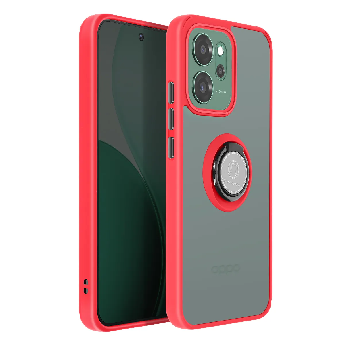 Avizar Rouge Coque Pour Oppo Reno 14 F / 14 Fs Avec Support Anneau Et Fixation Magnétique - Image 2