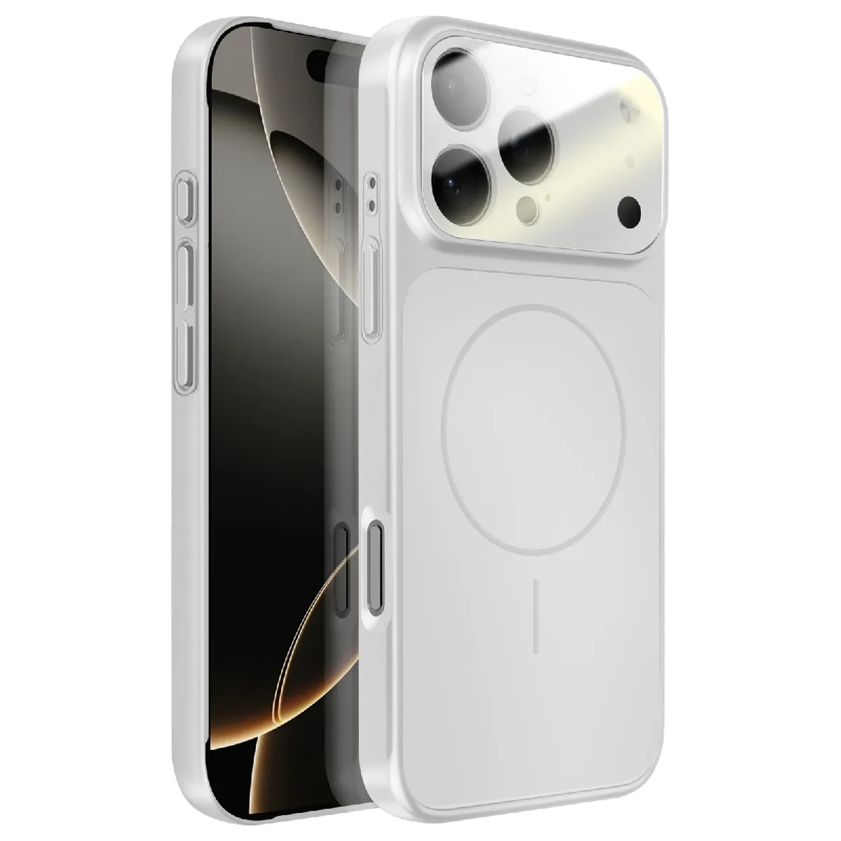 Avizar - Coque MagSafe pour iPhone 16 Pro - Protection Caméra - Argent - Image 2