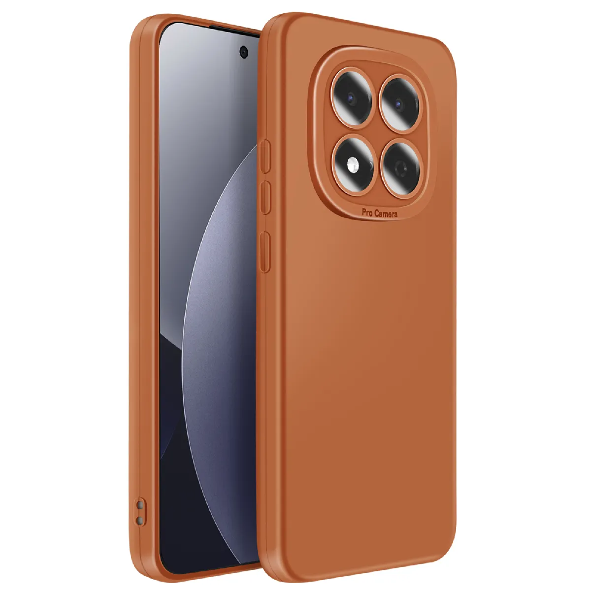 Avizar Coque pour Xiaomi Redmi Note 15 Pro 4G en Silicone avec Bord Caméra Surélevé Marron