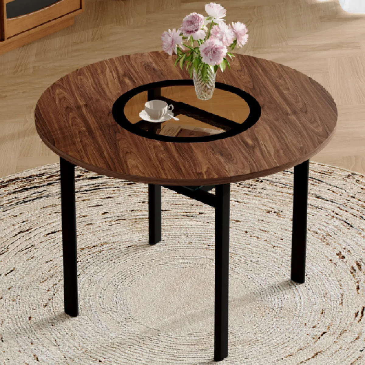 Table à Manger Ronde 100 Cm convenant à 2 4 Personnes en Bois - vue 2