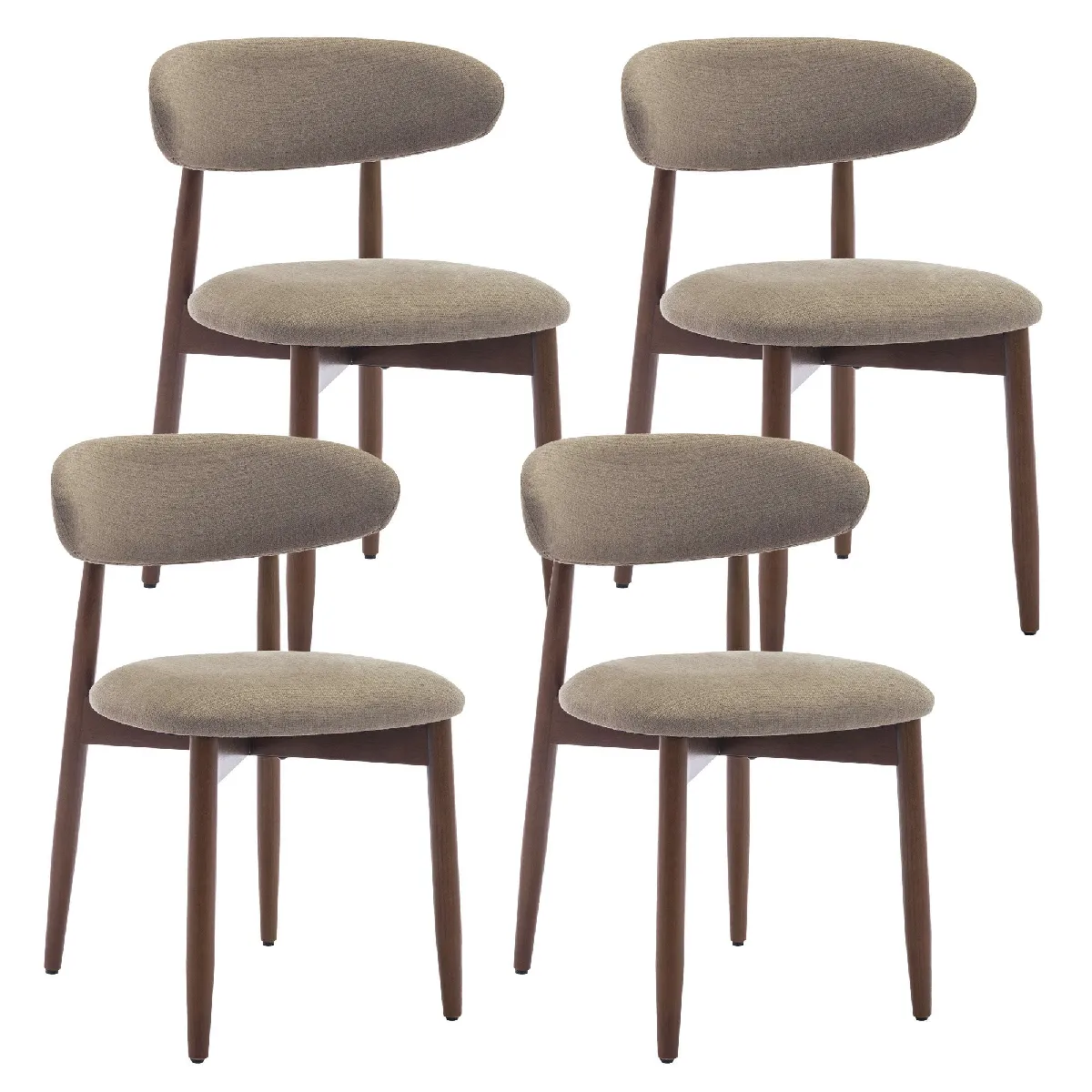 Lot de 4 Chaises de Salle à Manger pieds en bois 81×56.4×52.6 cm - vue 5