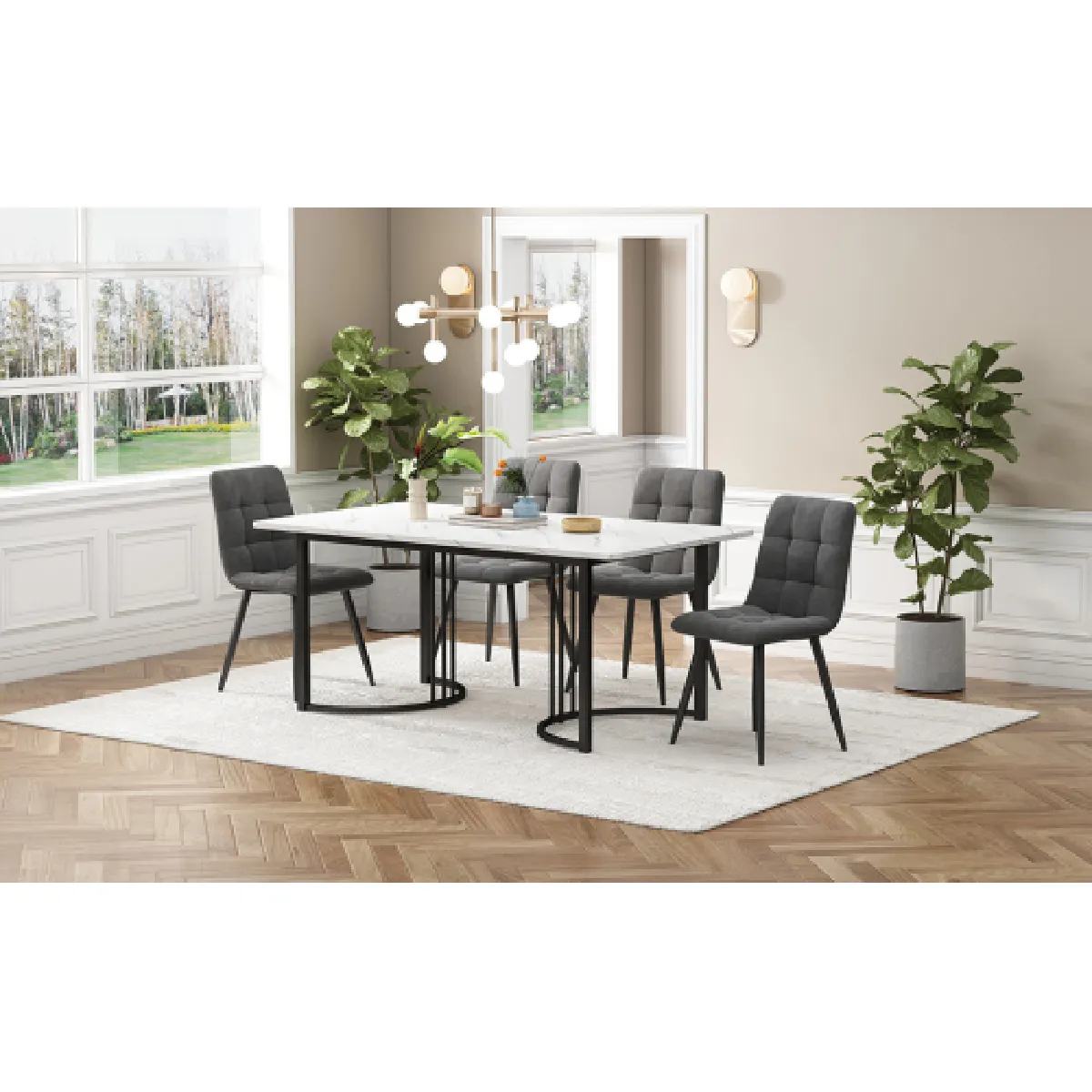 Table à Manger Extensible Ovale 100140x100x75 Cm minimaliste Et Moderne - vue 3