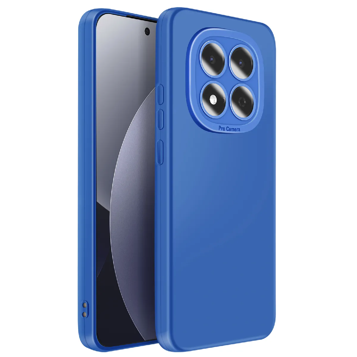 Avizar Bleu Coque Pour Xiaomi Redmi Note 15 Pro 4G En Silicone Avec Bord Caméra Surélevé