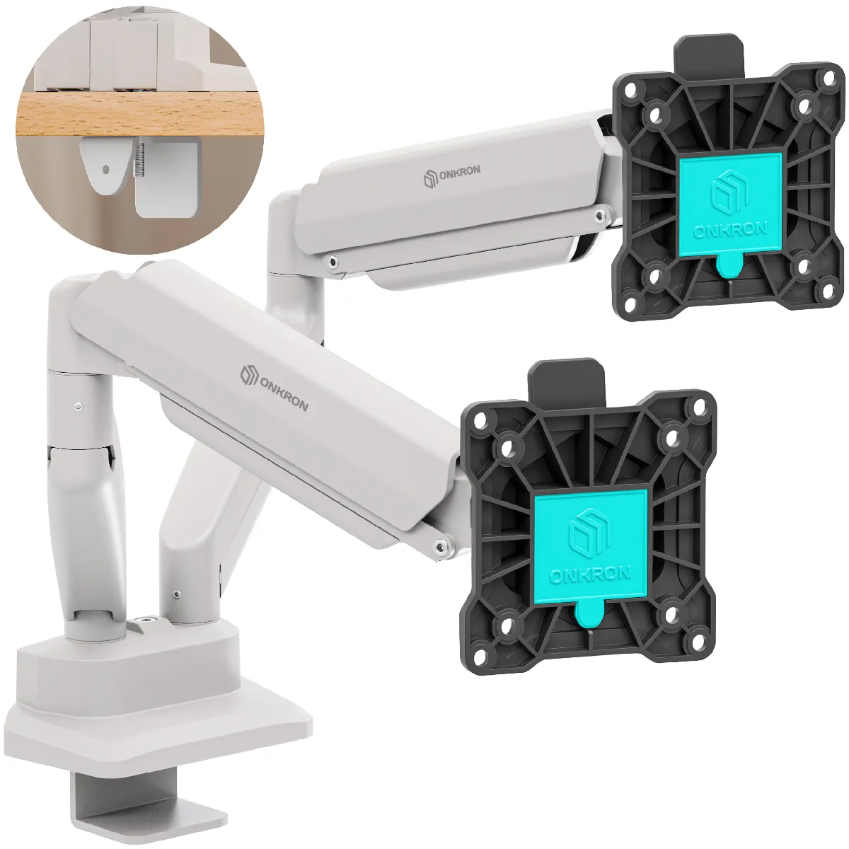Onkron Blanc Support Double Ecran 13-32, 10 Kg Chacun, Vesa 75X75&100X100, G160-Bw