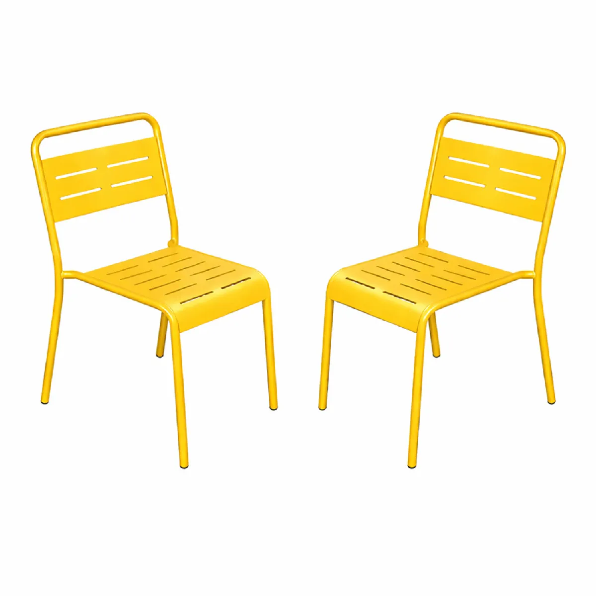 Lot de 2 chaises de jardin empilables jaunes BERGAME
