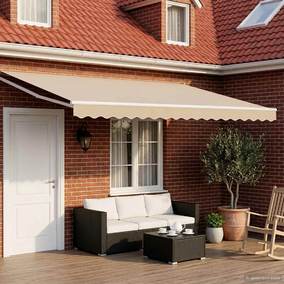 vidaXL Auvent rétractable électrique Beige 4,5 × 3 m