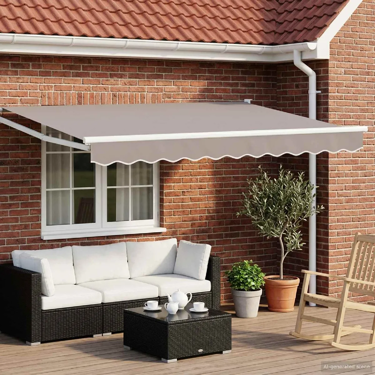 vidaXL Cadre de store rétractable électrique Blanc 3,5 x 2,5 m