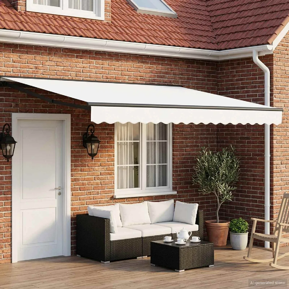 Vidaxl Auvent rétractable électrique Blanc 4 × 3,5 m Blanc - vue 2