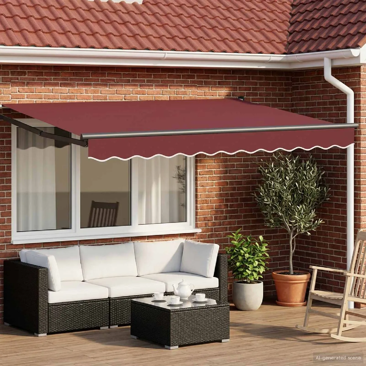 Vidaxl Auvent rétractable électrique Bourgogne et Anthracite 3 x 2 m - vue 2