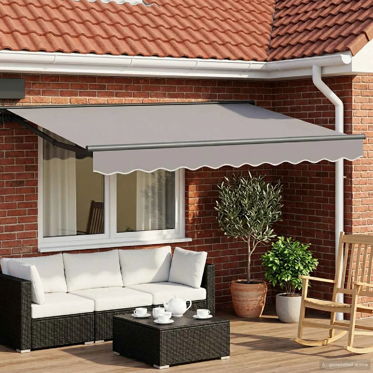 vidaXL Cadre de store rétractable électrique 4 x 2 Acier Jardin et Terrasse Solution Moderne dOmbre Extérieure42024860 - vue 5