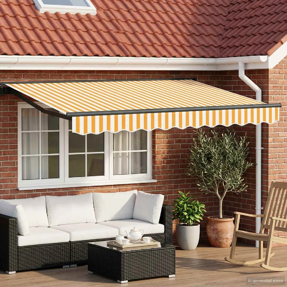 vidaXL Auvent rétractable électrique Jaune et 3 5 x 2 5 - vue 6