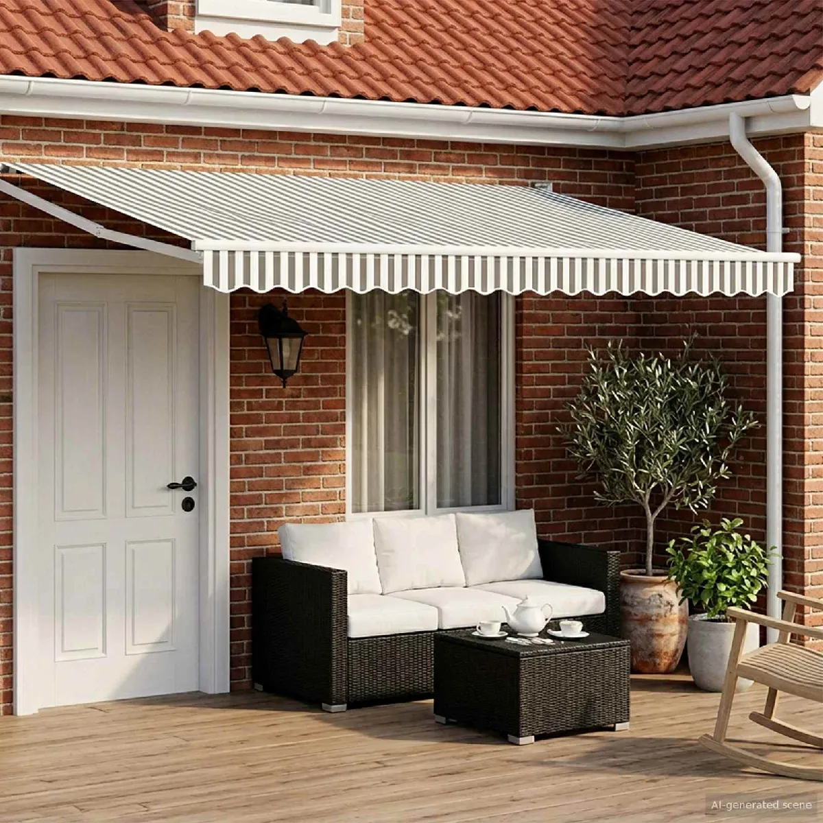 vidaXL Auvent rétractable électrique Anthracite et blanc 4,5 × 3 m