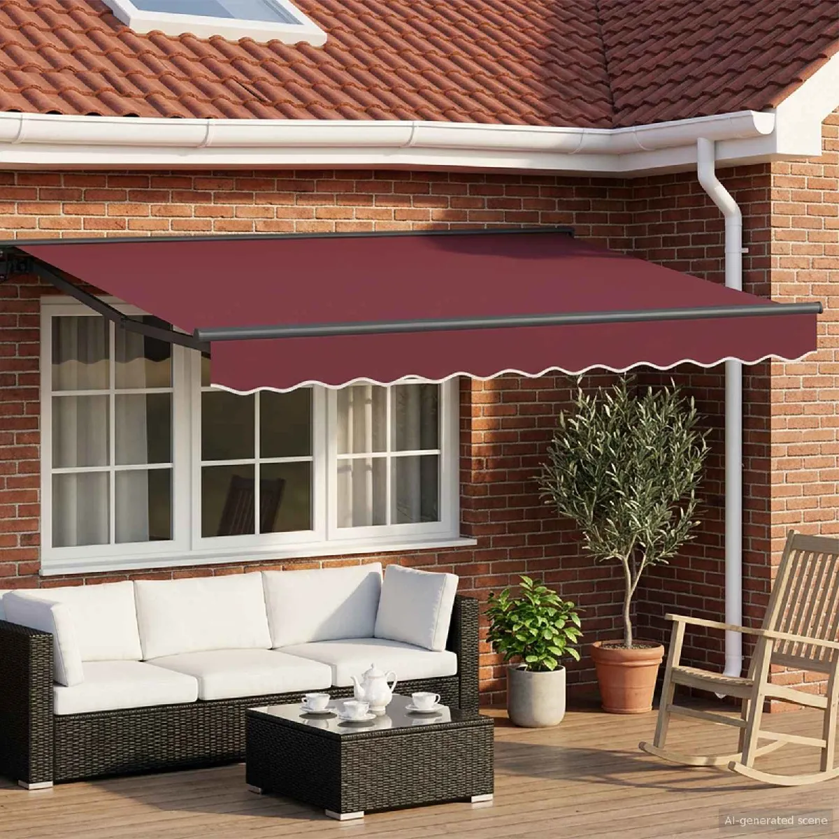Vidaxl Auvent rétractable électrique Bourgogne et Anthracite 3 x 2 m