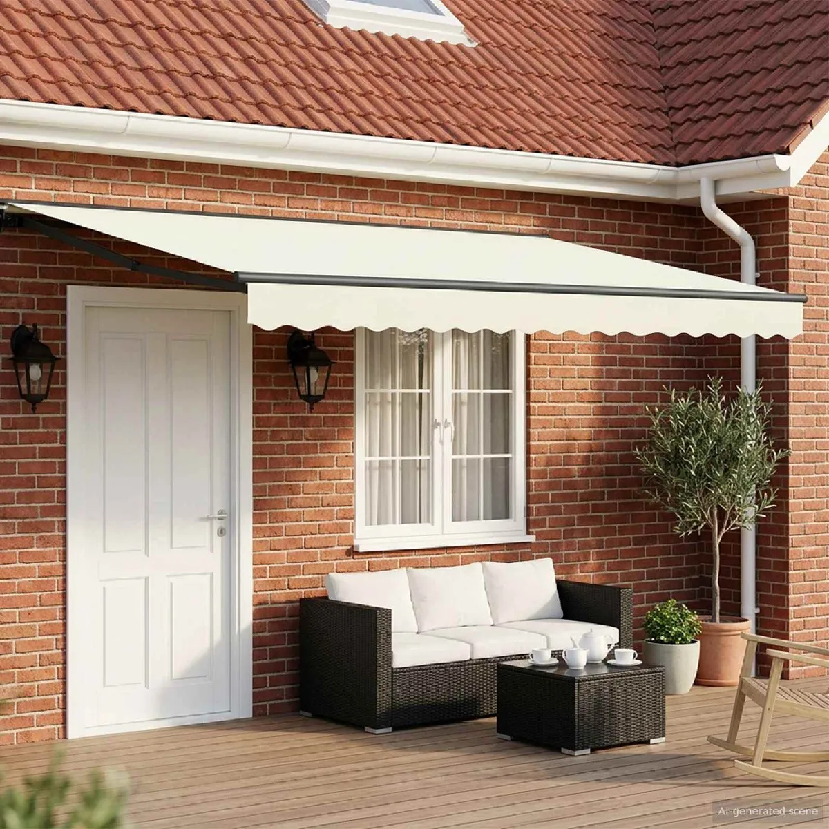vidaXL Auvent rétractable électrique Crème 5 x 3 - vue 8