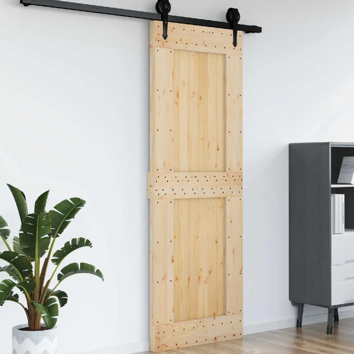 vidaXL Porte NARVIK Naturel 80 x 210 cm Bois de pin massif - vue 4