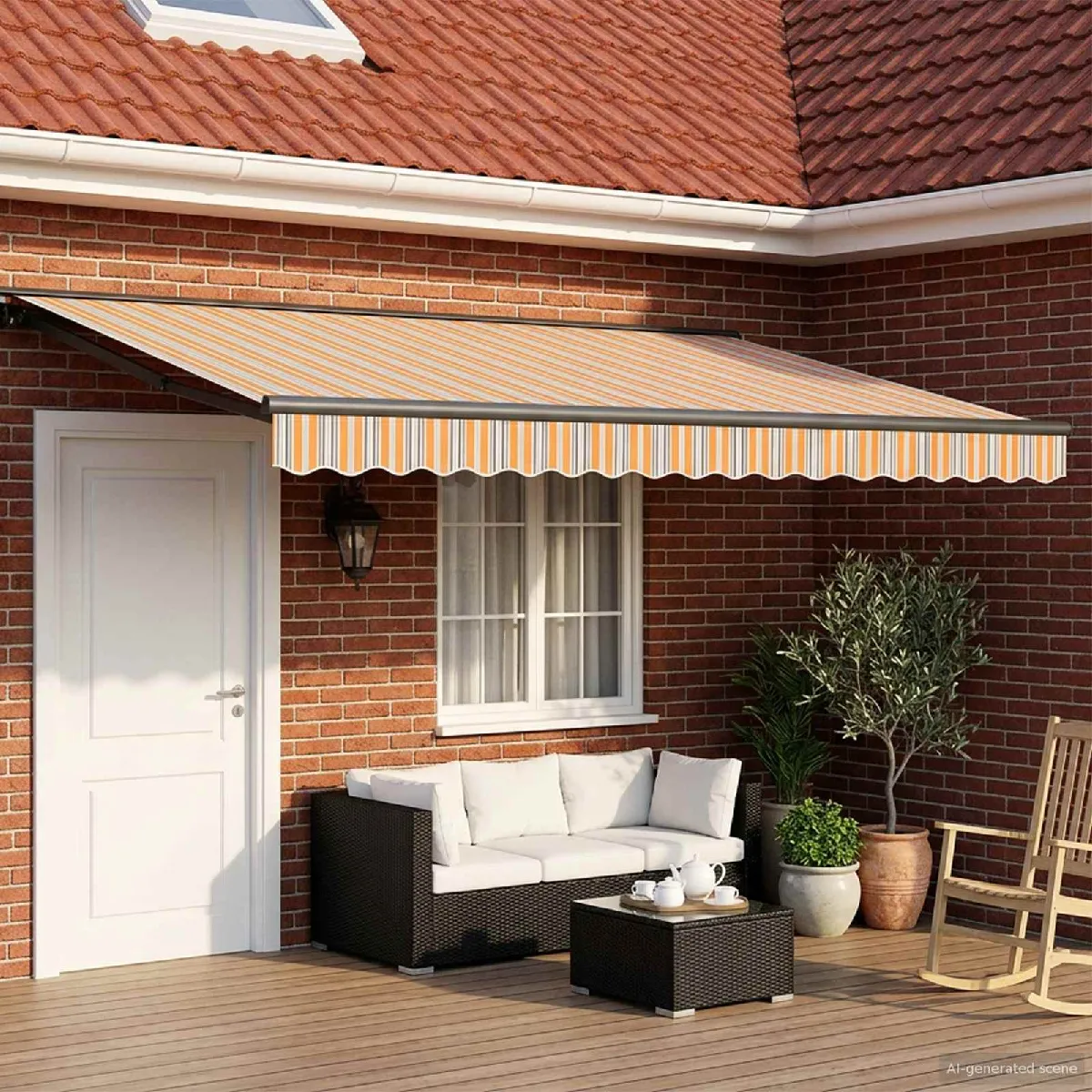 vidaXL Auvent rétractable électrique Jaune et 4 × 3 Jardin et terrasse Store électrique moderne3421581 - vue 10