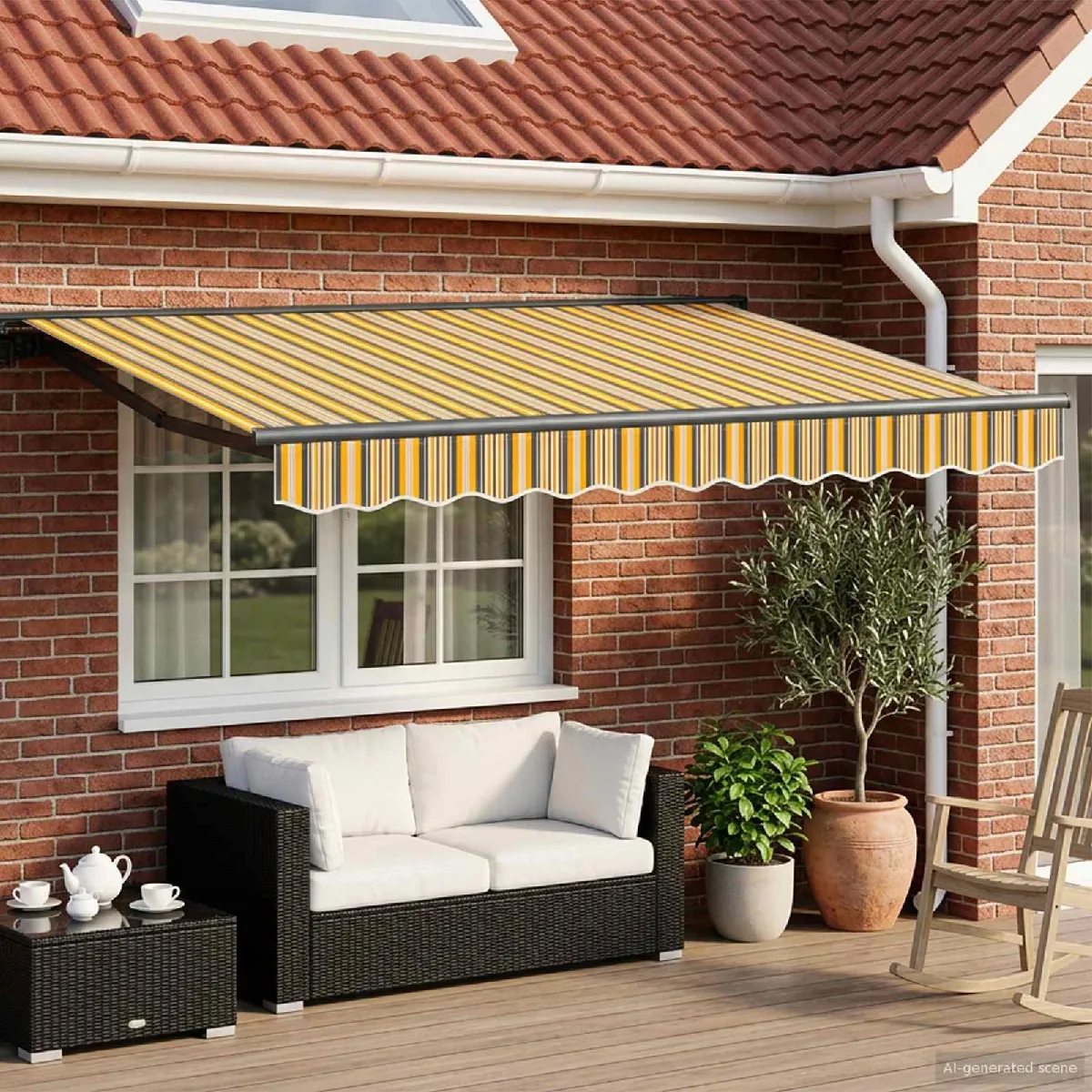 vidaXL Auvent rétractable électrique Jaune et 3 5 x 2 5 - vue 7