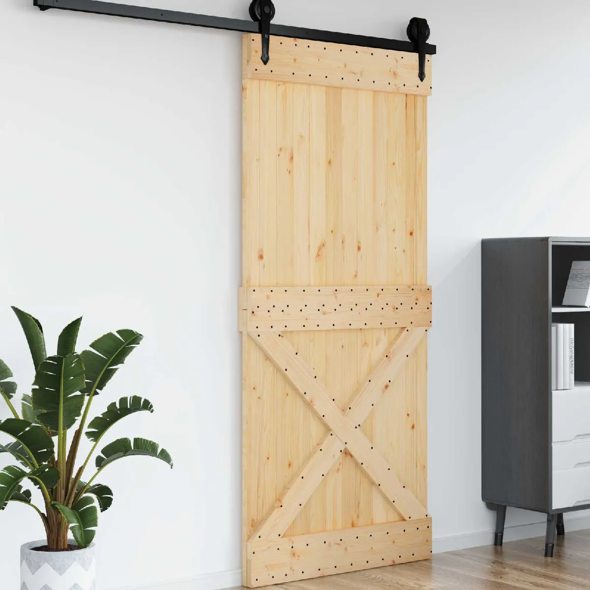 vidaXL Porte NARVIK Naturel 100 x 210 cm Bois de pin massif