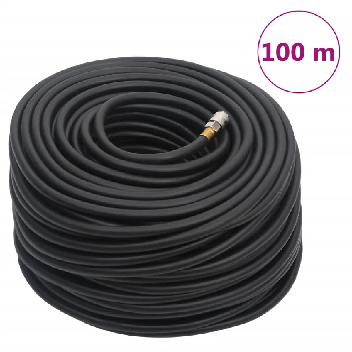 Vidaxl Noir Tuyau D'air Hybride 0,6" 100 M Caoutchouc Et Pvc