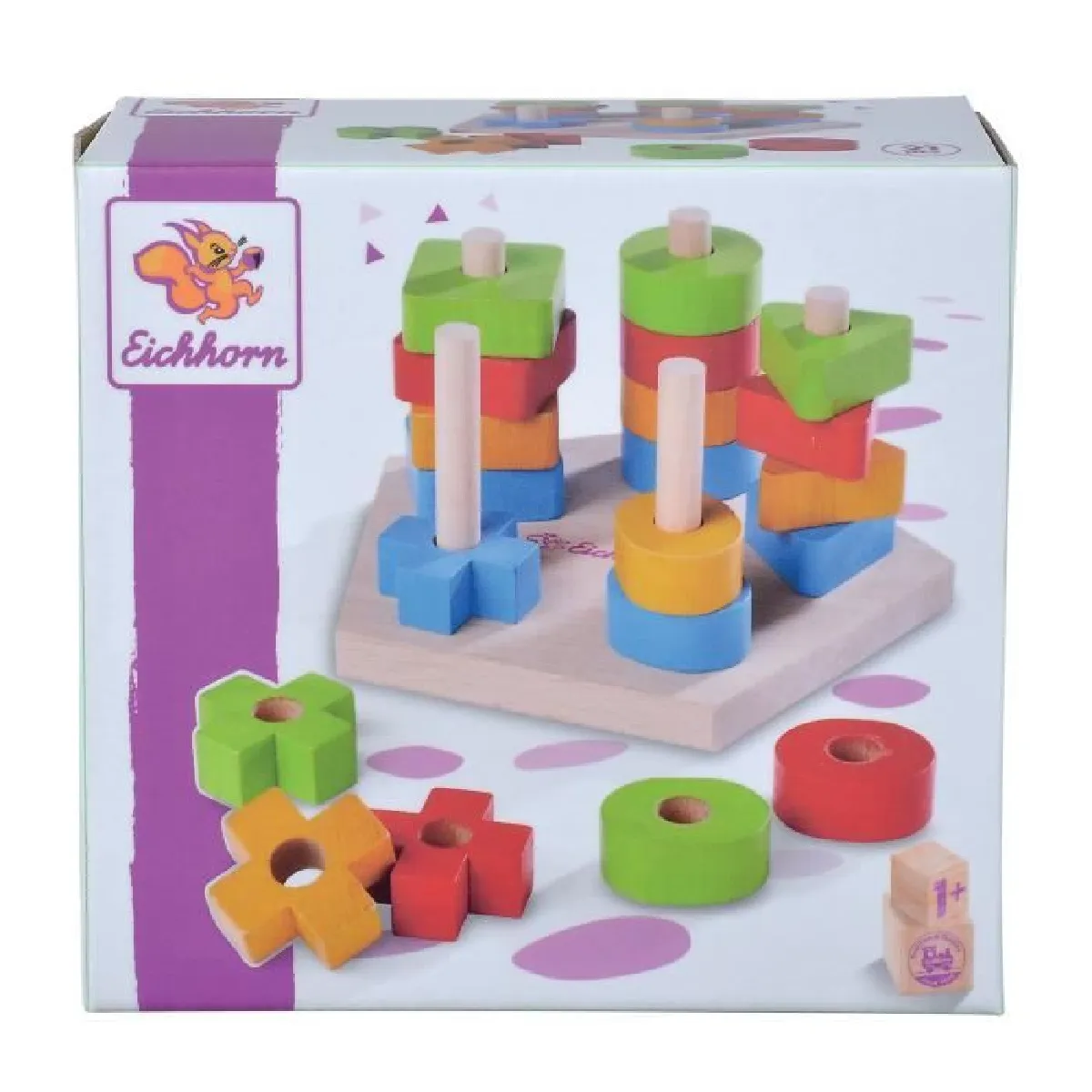 Jeu de compétence Eichhorn Stacking Board en bois 21 pièces - Image 5