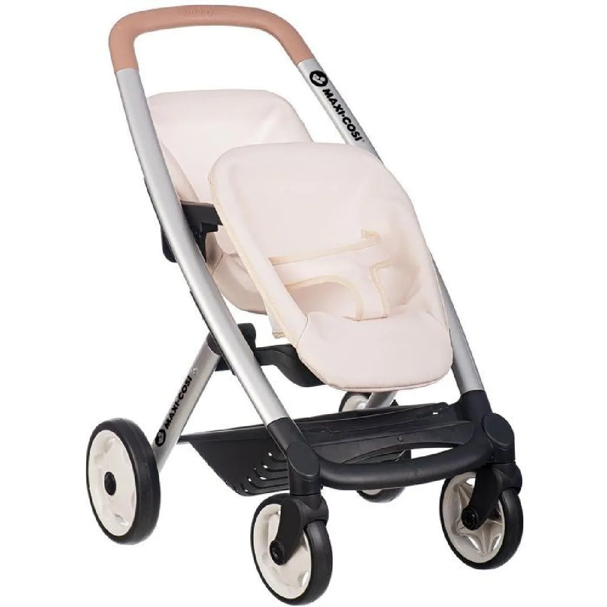 Smoby poussette jumeaux poupée Maxi-Cosi - Beige