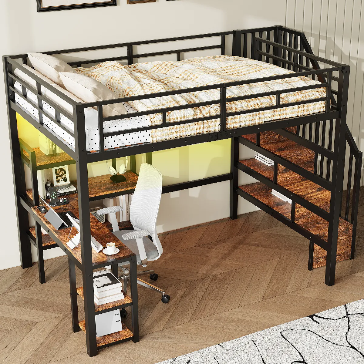 Lit mezzanine 140x200cm métal - vue 2