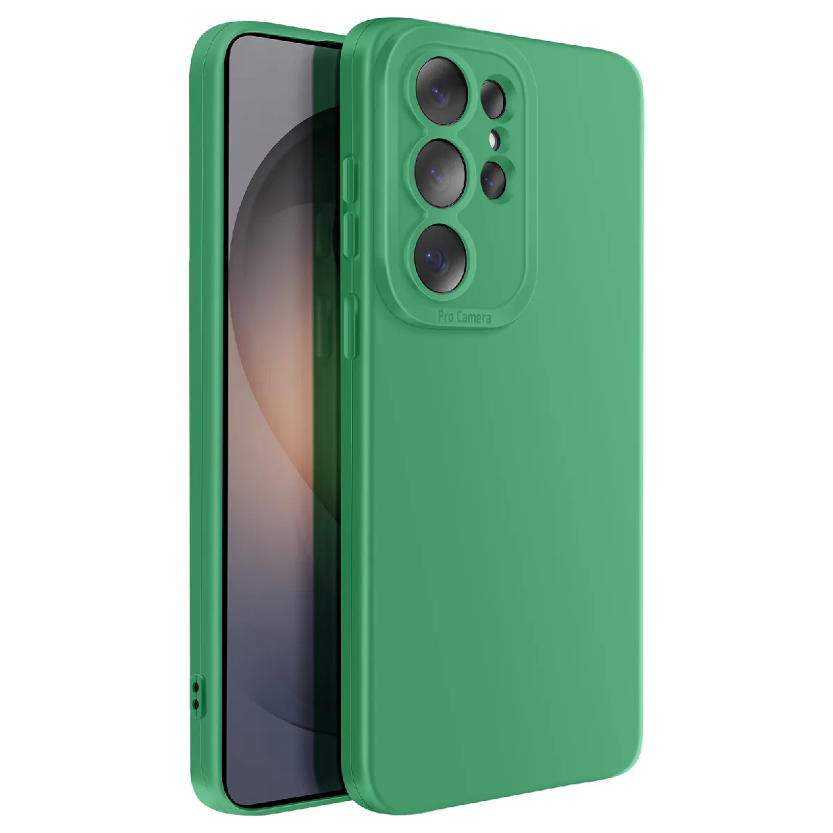 Avizar Vert Coque Pour Galaxy S26 Ultra En Silicone Souple Avec Renfort Bloc Caméra
