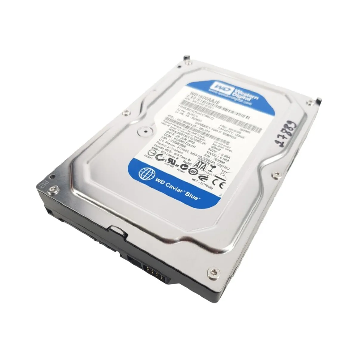Disque Dur 160Go SATA 3.5 Western Digital Caviar WD1600AAJS 08L7A0 7200rpm 8Mo - vue 2