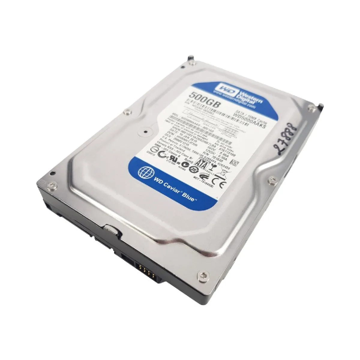 Disque Dur 500Go SATA 3.5 Western Digital Caviar WD5000AAKS 00V1A0 7200rpm 16Mo - vue 2