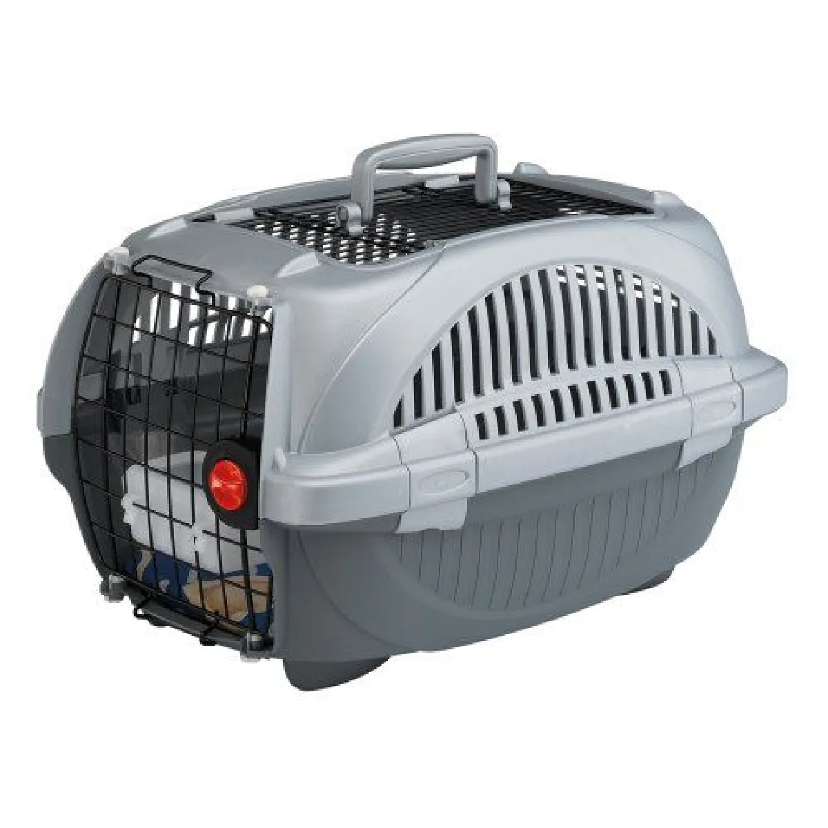 FERPLAST  Atlas 20 deluxe open, panier de Transport pour Chats et chiens Colori gris