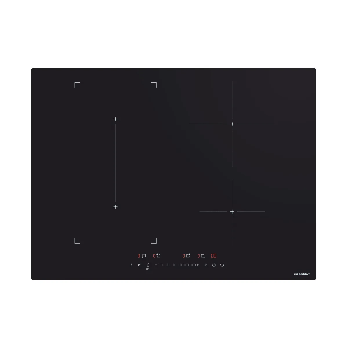 Table Induction Schneider SCTI741N3S – 4 Feux, Commande Slider - vue 5
