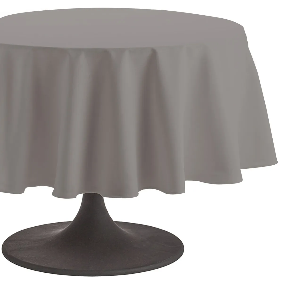 A DEMAIN Nappe ronde unie en coton, trait&eacute;e Teflon, CAMBRAI