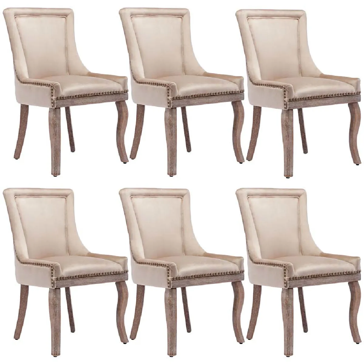 Chaises de salle à manger Lot de 4 Revêtement en velours - vue 3