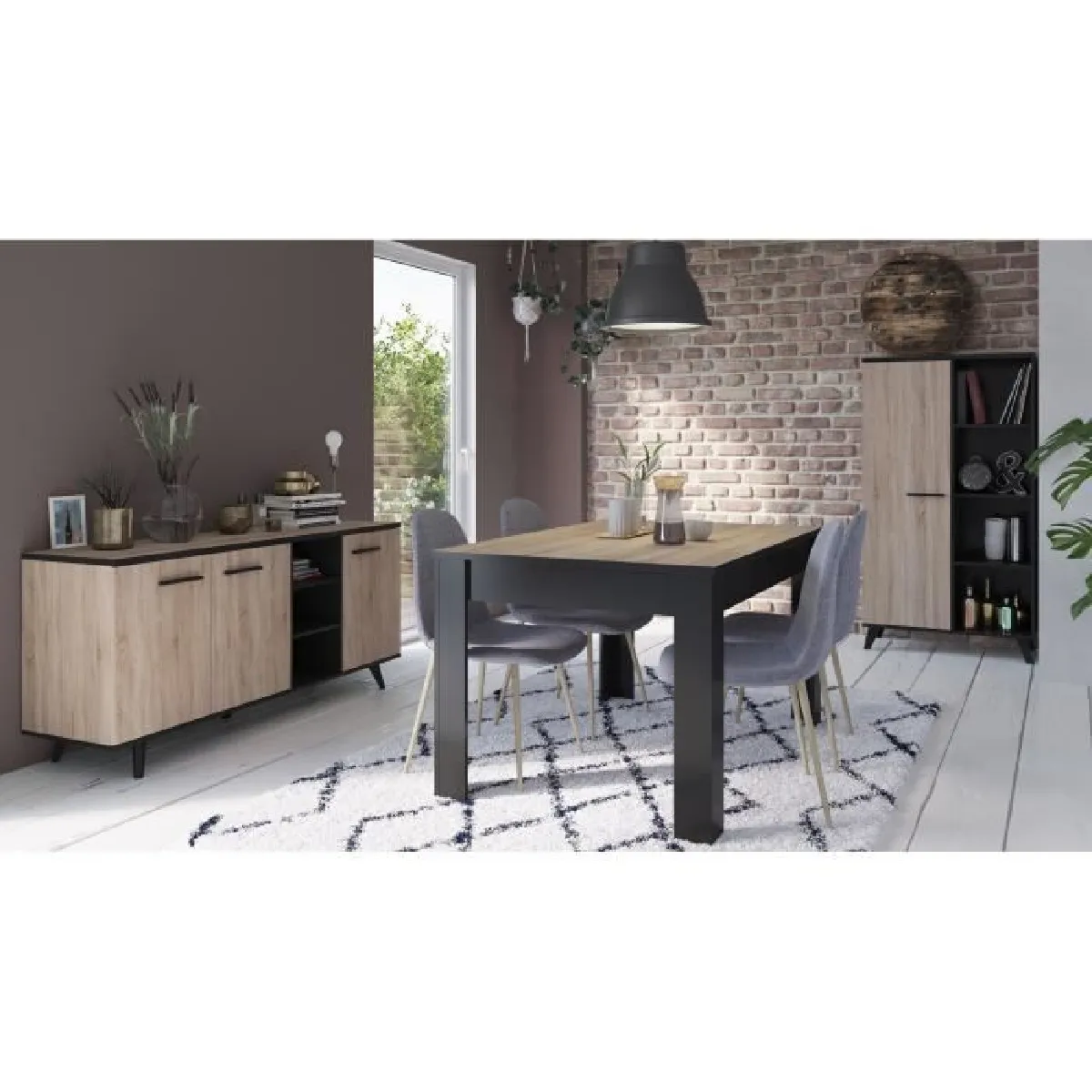 Demeyere Séjour Enfilade + Table + Vitrine