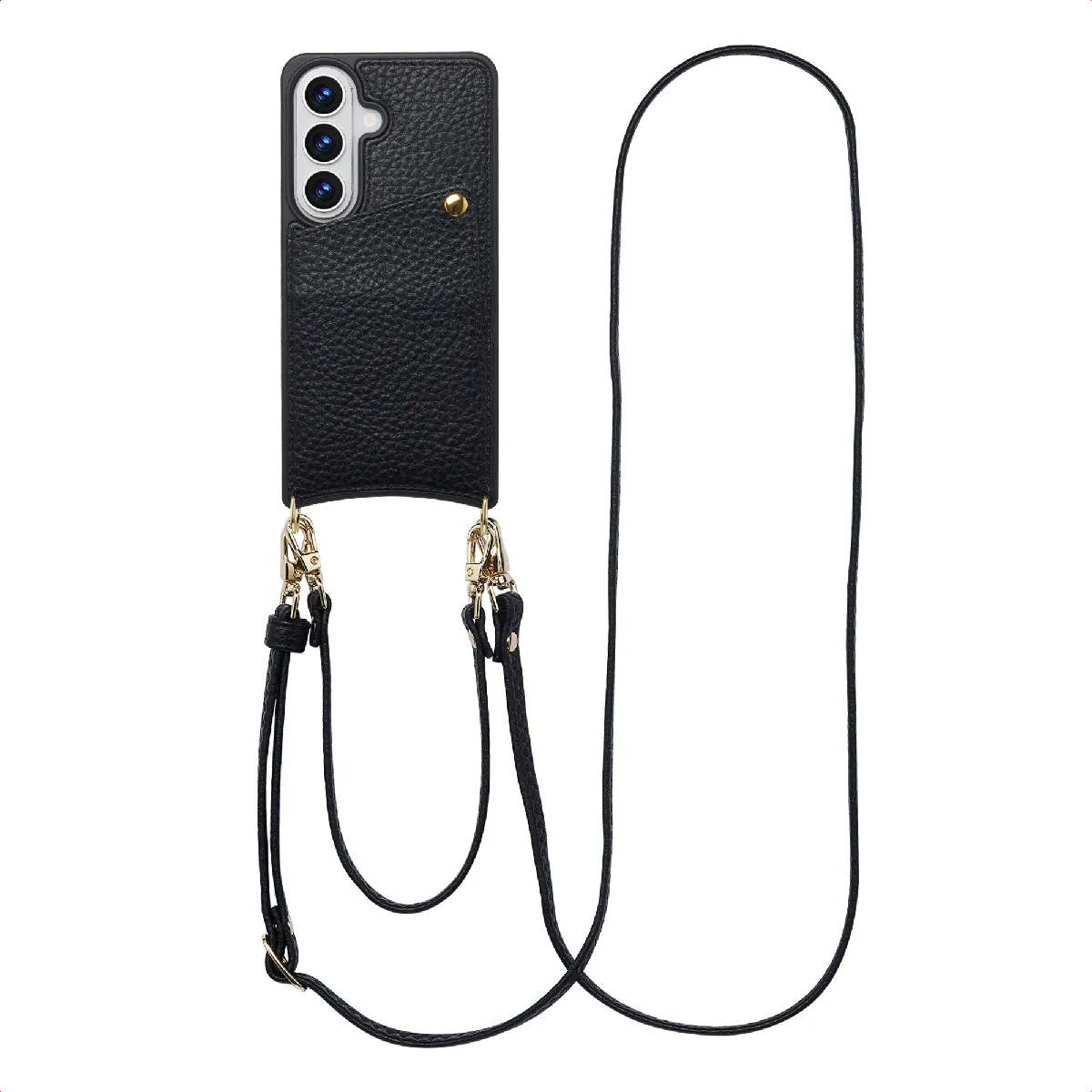 Selencia Noir Coque De Télephone Nova Avec Cordon Et Porte-Cartes Pour Samsung Galaxy S26