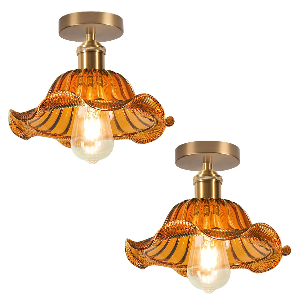 STOEX 2PCS Plafonnier En Verre Plafonnier Rétro Lustre Moderne Pour Couloir Cuisine - vue 3
