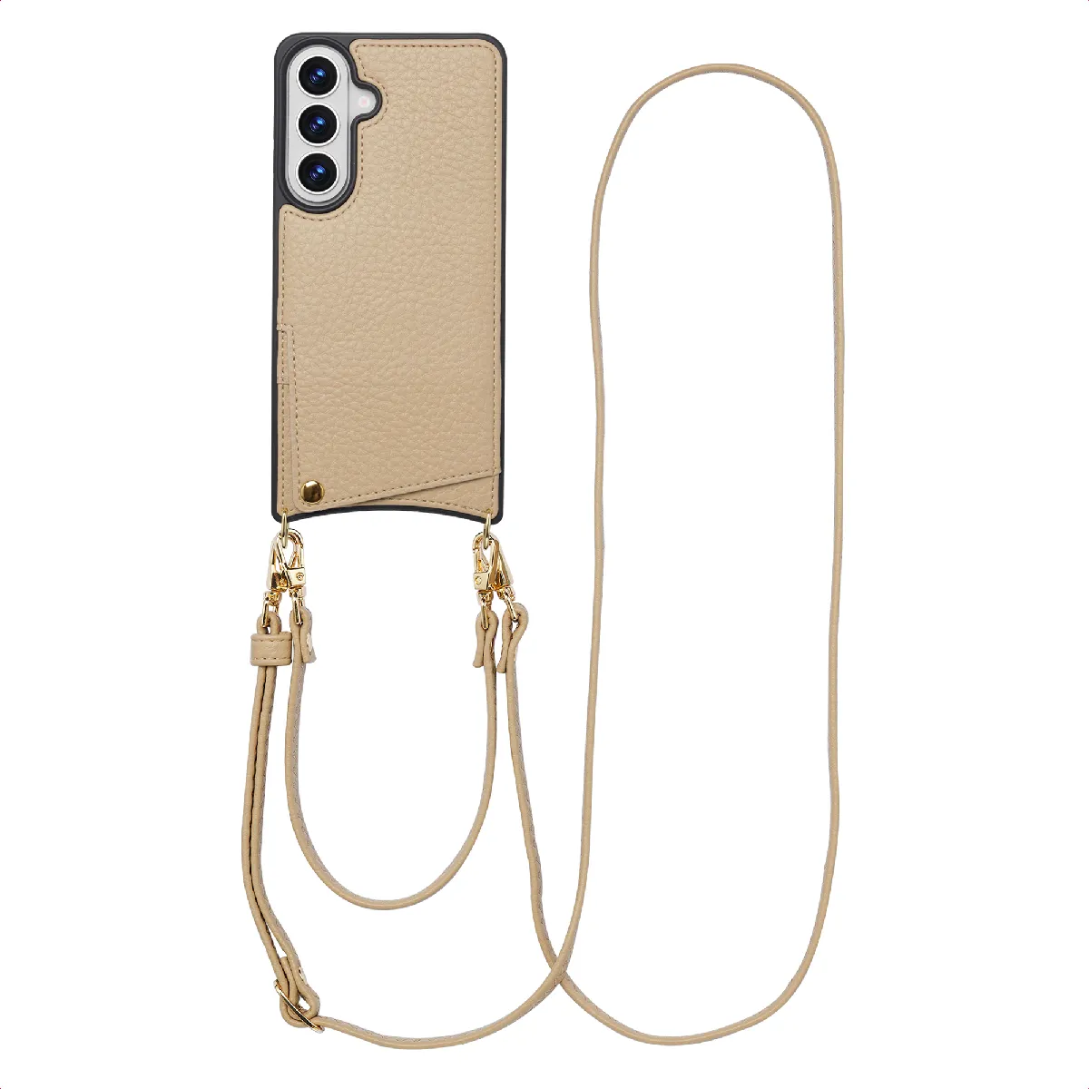 Selencia Beige Coque Avec Cordon Et Porte-Cartes Nova Pour Samsung Galaxy S26 Plus