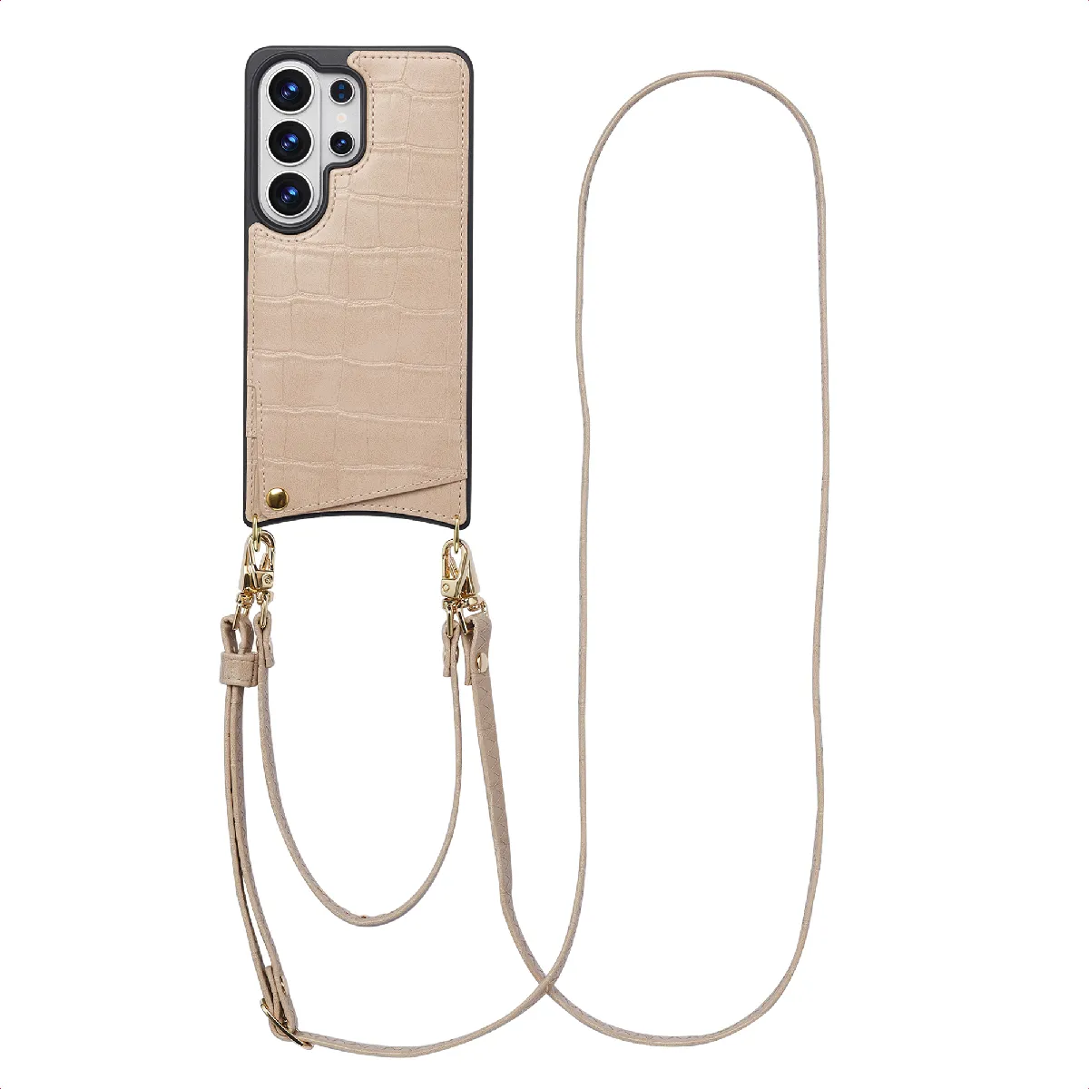 Selencia Beige Coque Nova Croco Samsung Galaxy S26 Ultra
