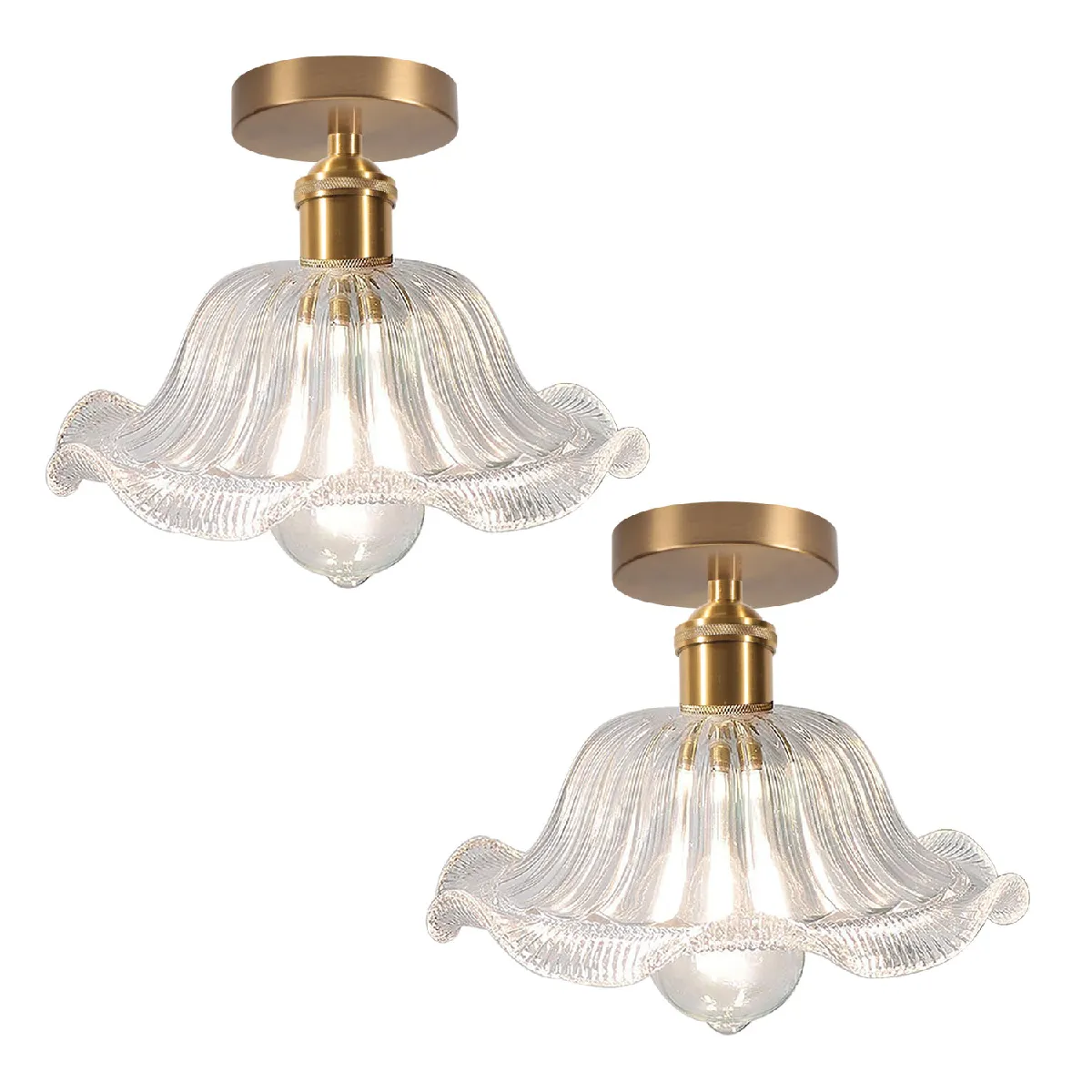 STOEX 2PCS Plafonnier En Verre Plafonnier Rétro Lustre Moderne Pour Couloir Cuisine - vue 2