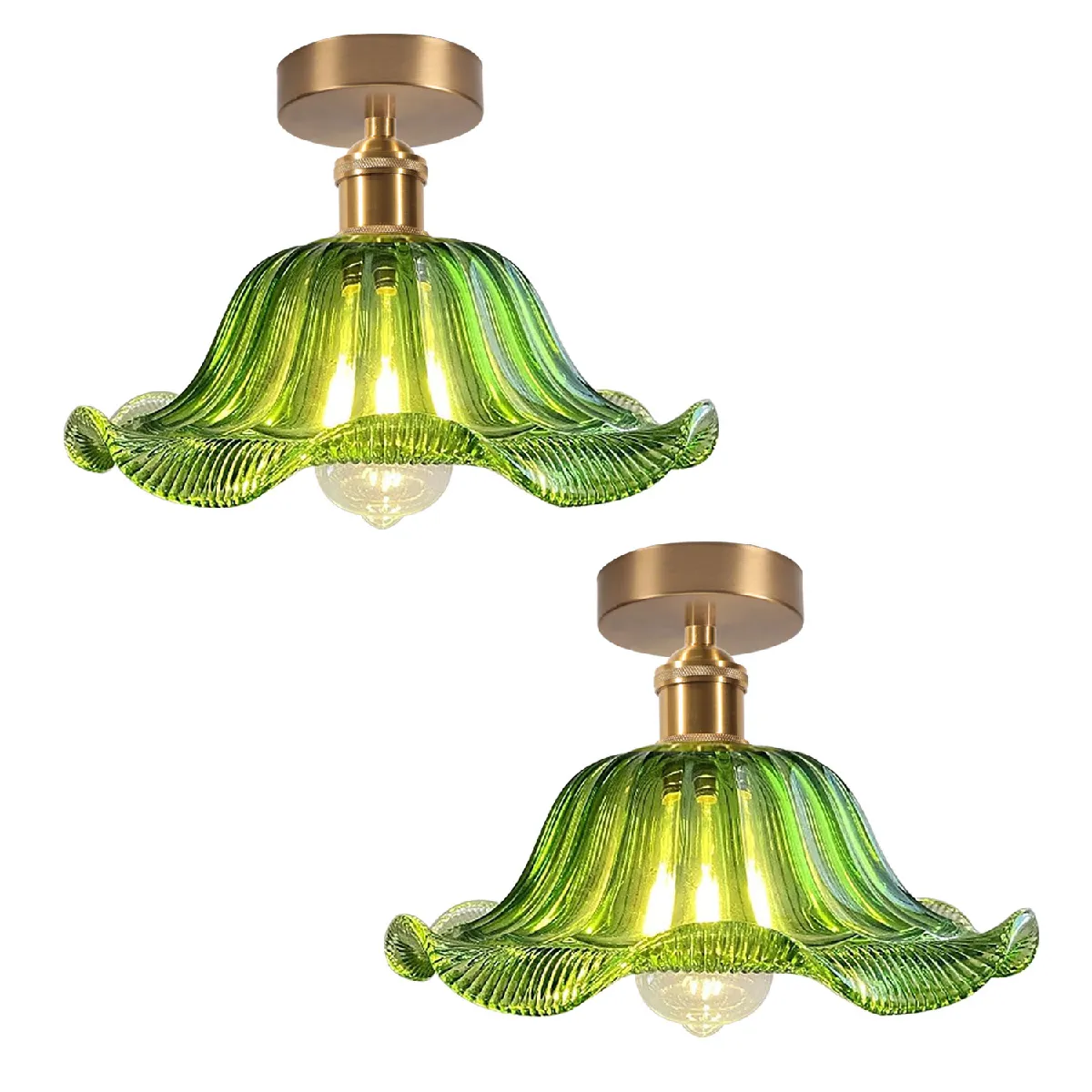 STOEX 2PCS Plafonnier En Verre Plafonnier Rétro Lustre Moderne Pour Couloir Cuisine