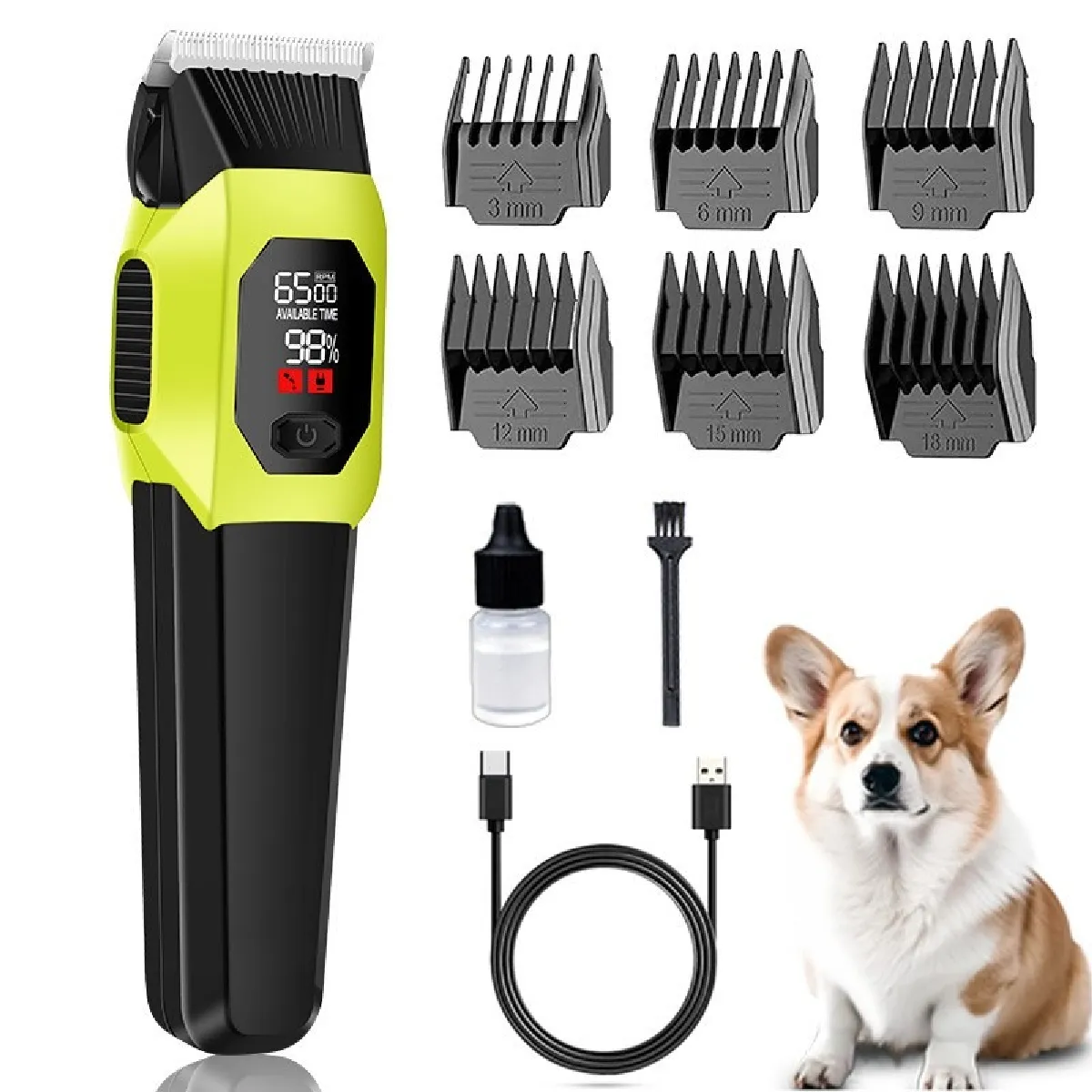Tondeuse Professionnelle pour Animaux de Compagnie avec Lames en Céramique, Rechargeable p