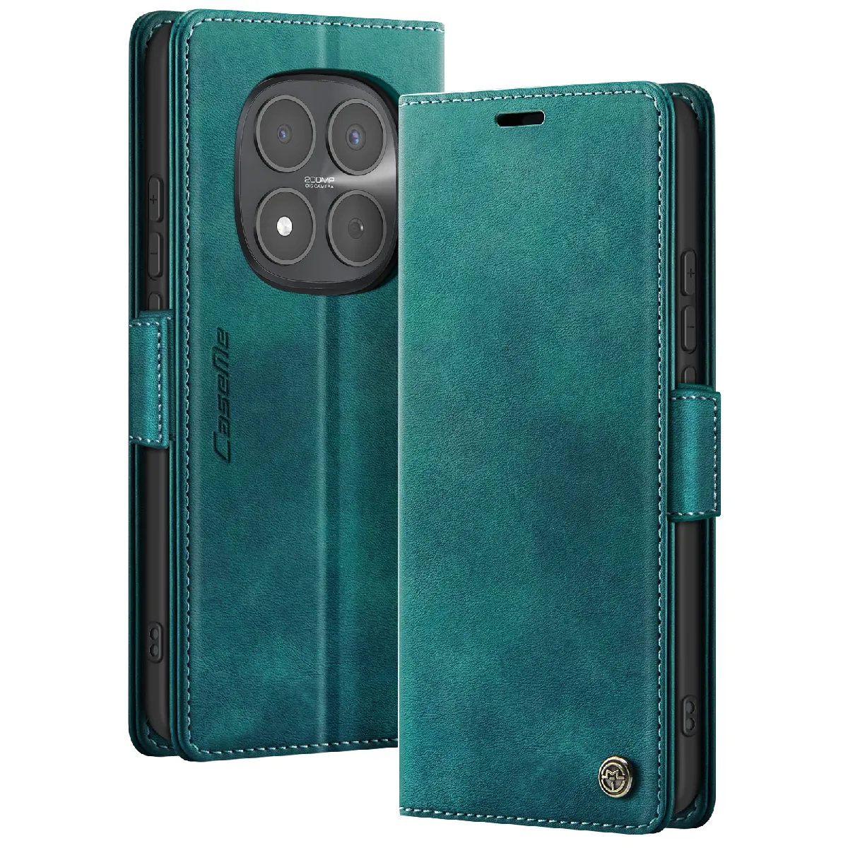 Avizar Vert Étui Xiaomi Redmi Note 15 Pro 5G Portefeuille Anti-Rfid + Support Vidéo