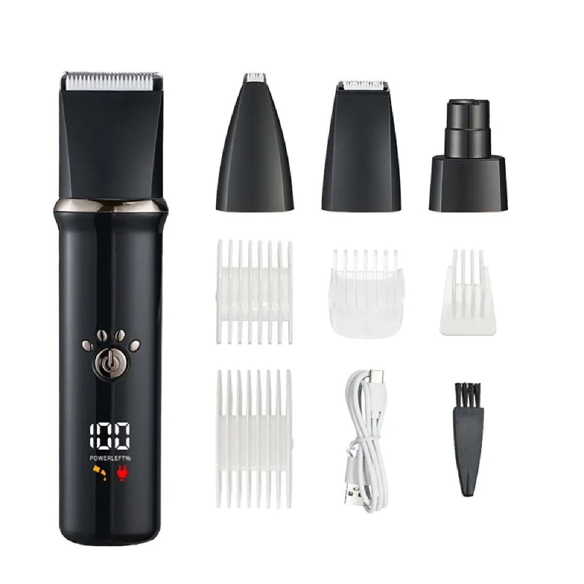 Tondeuse électrique 4-en-1 pour animaux : Kit de toilettage professionnel pour chiens et c