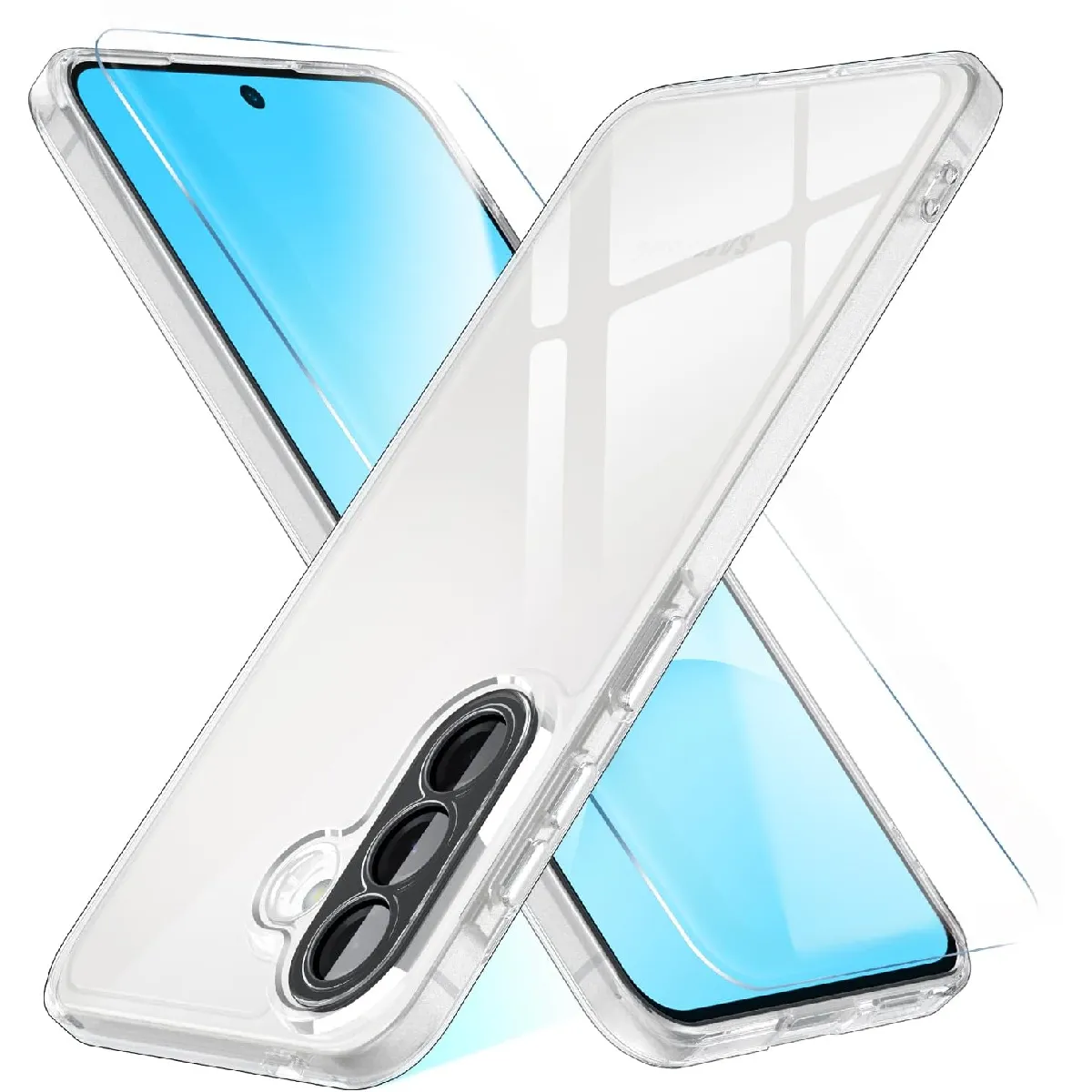 Little Boutik Coque Silicone Avec Verre Trempé Samsung Galaxy A57 5G - Transparent