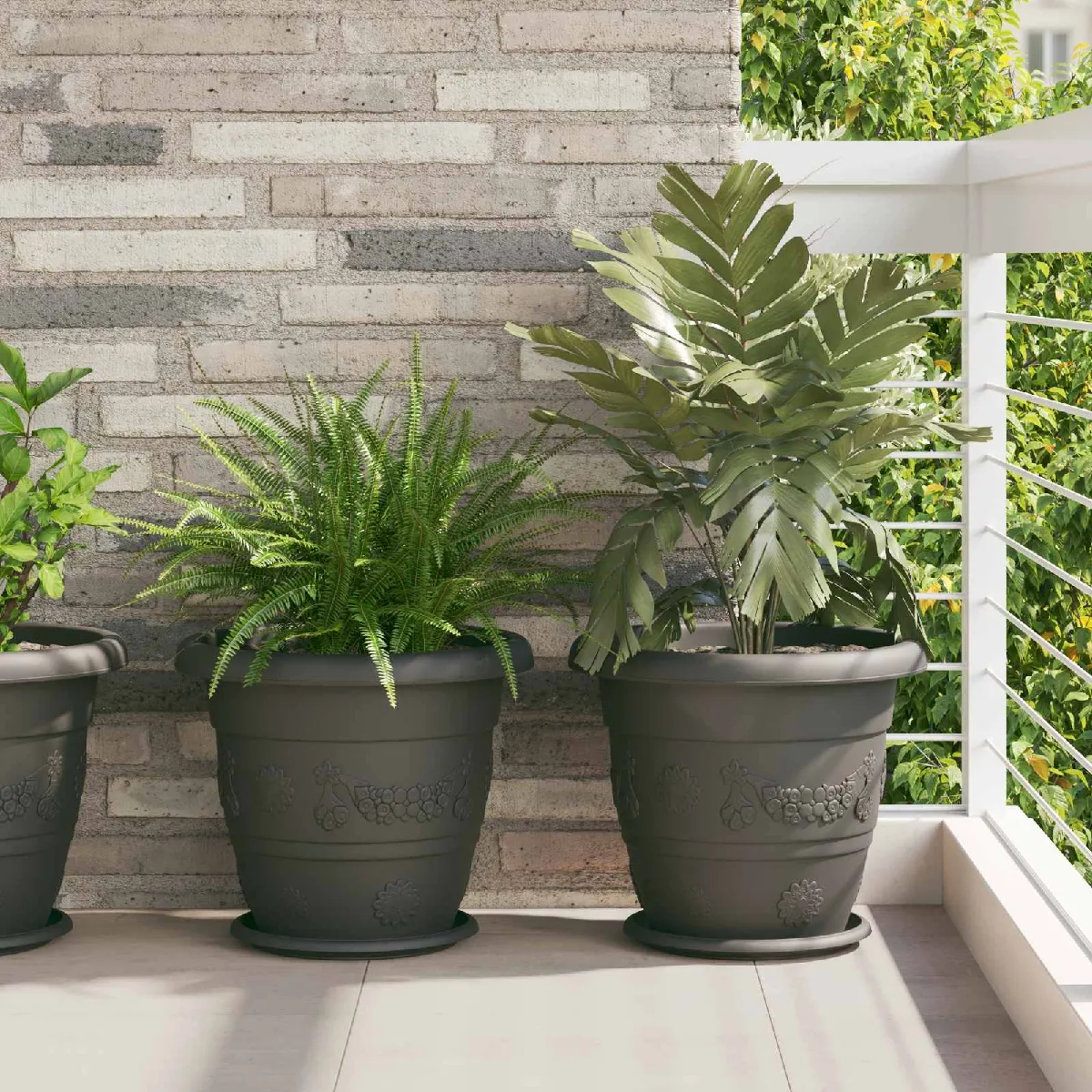 vidaXL Pots de plantes 6 pcs Ø 26 x 21.5 cm Plastique - vue 4