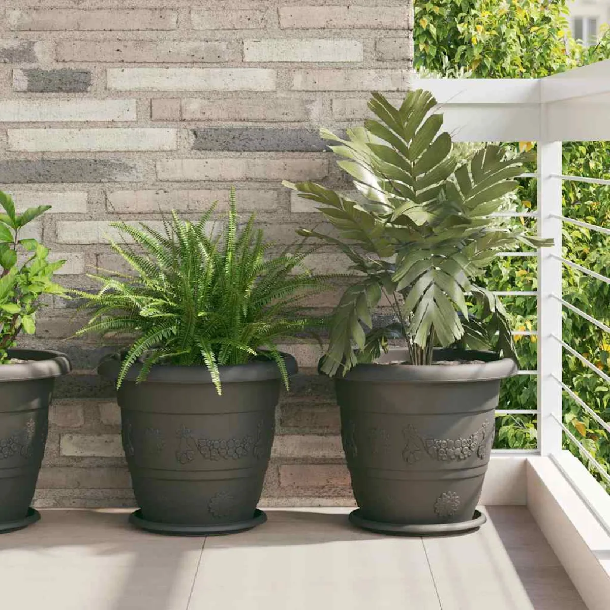 vidaXL Pot à fleurs rond 6 pcs Ø 26 x 21 5 cm Plastique - vue 5