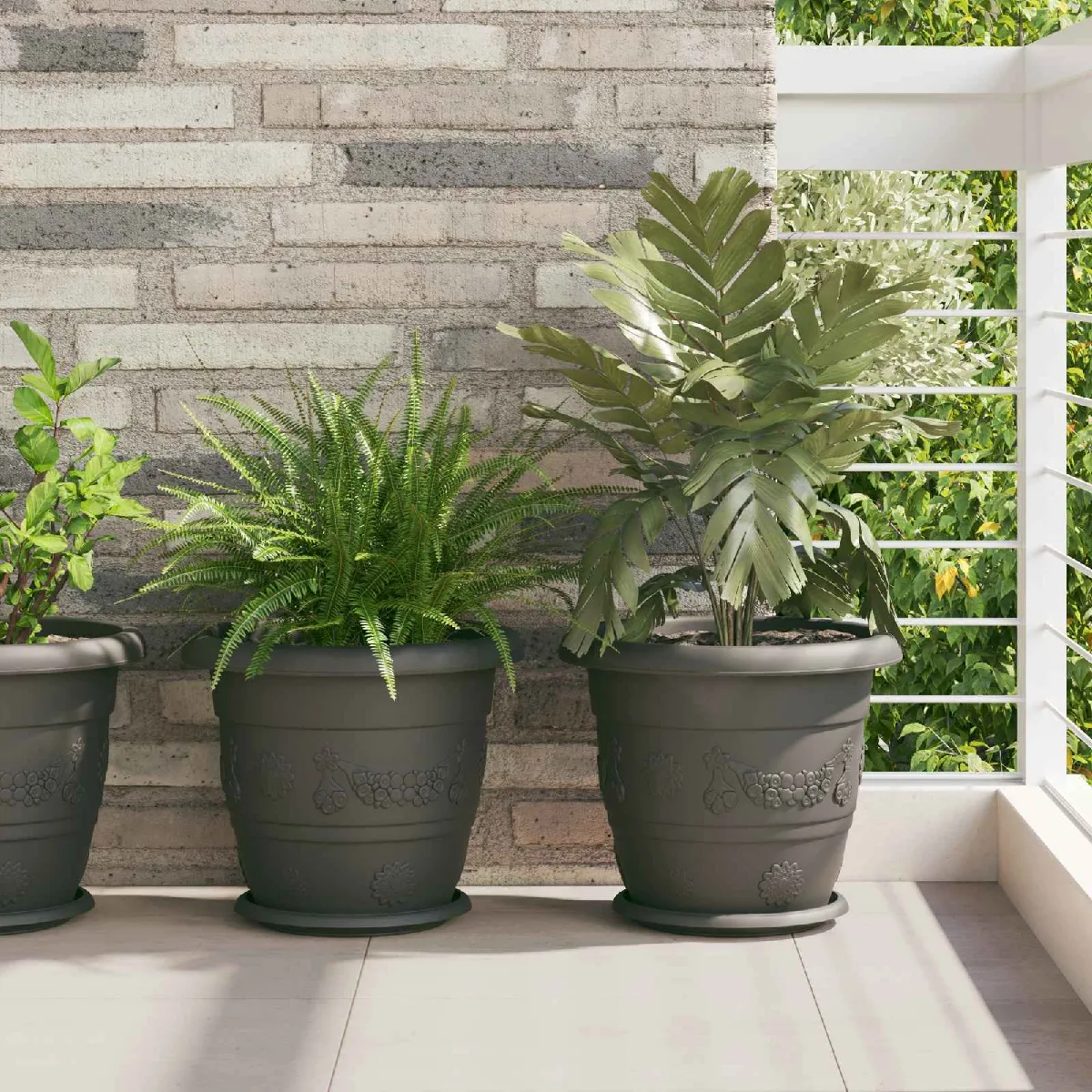 vidaXL Pots de plantes 6 pcs Ø 26 x 21.5 cm Plastique - vue 3