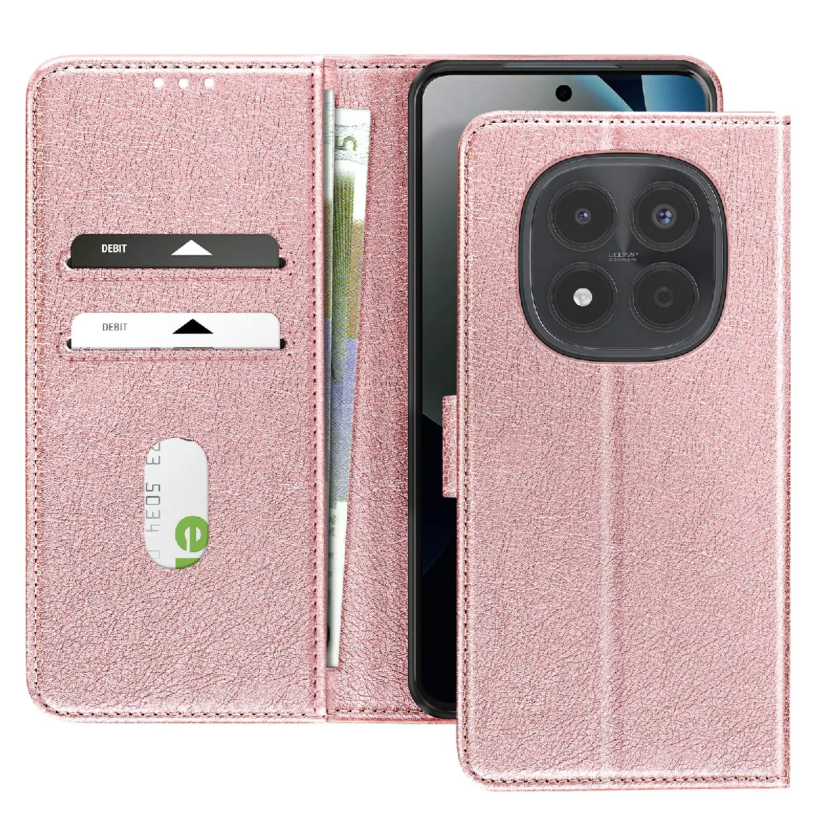Avizar Rose Étui Xiaomi Redmi Note 15 Pro 4G Série Chesterfield Fonction Stand